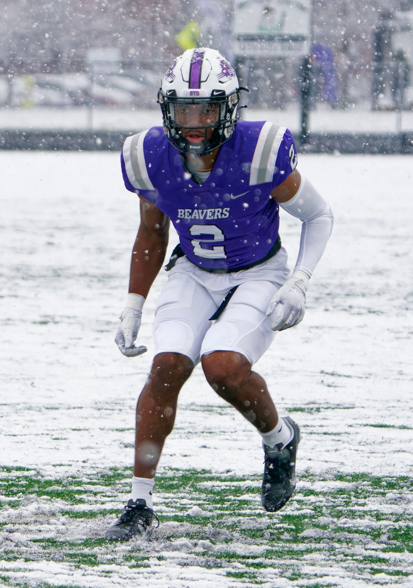 Darrius Daniels in game action as a defensive back